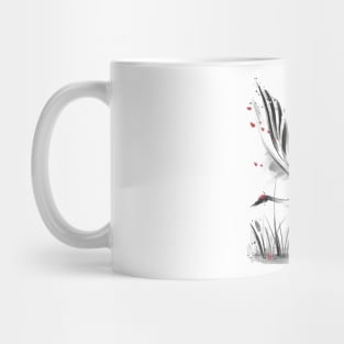 Sumi-e crane Mug